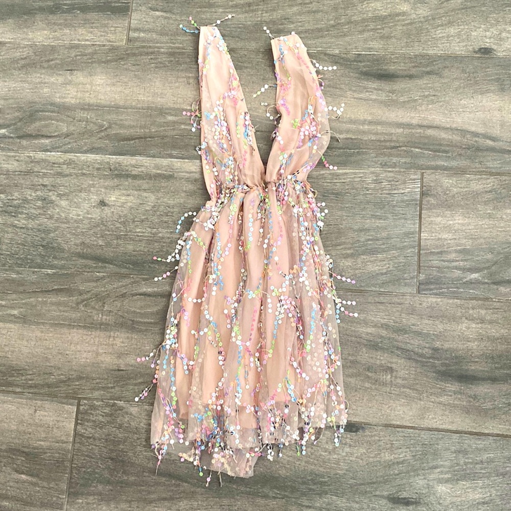 sequin sparkle backless dress